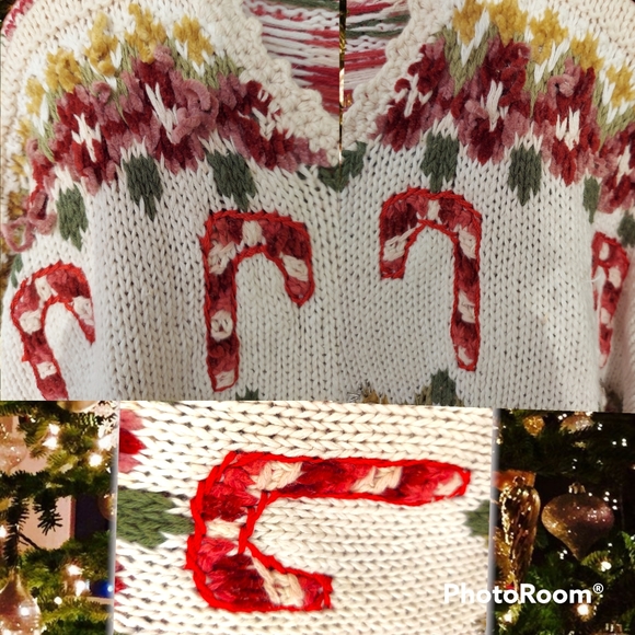Vtg Christmas sweater cardigan - Picture 6 of 16